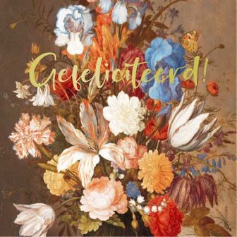 Balthasar van der Ast / Stilleven met bloemen - Gefeliciteerd