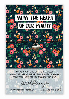 Mum The Heart of our Family - Wish armband