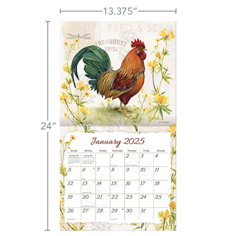 LANG Calendar 2025 Proud Rooster 